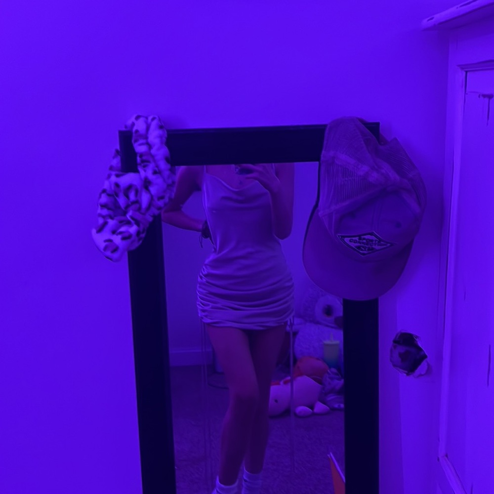 Nudish pink so a creamish hoco dress silky